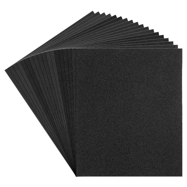Carehabi Schleifpapier Set, Schmirgelpapier 60 80 120 150 180 240 320 400 600 Nass und Trocken Sandpaper für Auto, Holzmöbel, Metall, Stein, Lack, Glas, 23 x 28 cm (18 Stück)