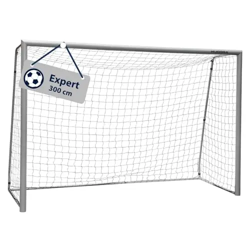 HUDORA Fußballtor Expert - großes Outdoor-Tor für Kinder und Erwachsene - wetterfestes und standfestes Tor mit engmaschigem Netz - Hochwertige Outdoor Torwand für Freizeit und Training