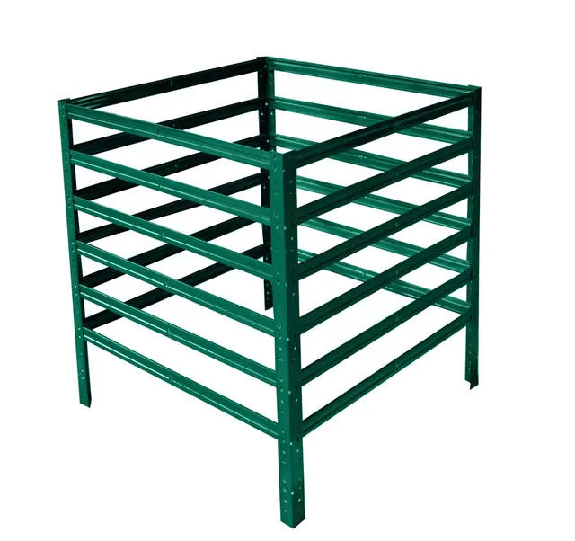 shelfplaza® Home Steckkomposter Metall 100x110x80 cm, 880 Liter, Grün