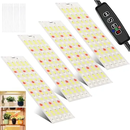 4 Stück Pflanzenlampe, 540 LEDs Vollspektrum Wachstumslampen mit Zeitschaltuhr 10 Arten von Helligkeit, Pflanzenleuchte, Pflanzenlicht Wachsen licht für Zimmerpflanzen