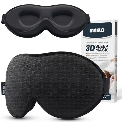 INNELO 3D Schlafmaske mit Memory Foam schwarz