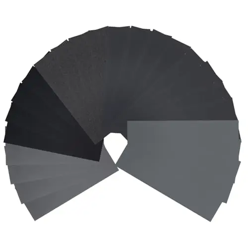 schleifpapier set,60 Stück trocken nassschleifpapier,80 bis 3000 körnung sandpaper,schmirgelpapier fein für holzmöbel,auto,stein,lack,metall(9 x 3.6 zoll) wasserschleifpapier