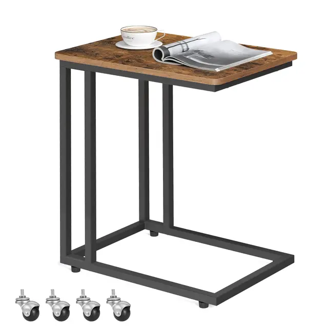 vasagle beistelltisch c-form rollen