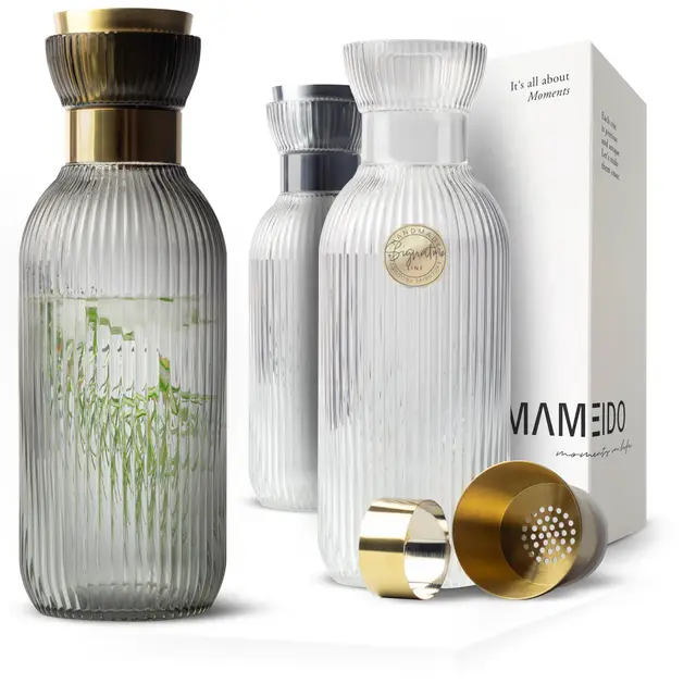 mameido glaskaraffe 1l smoke gold