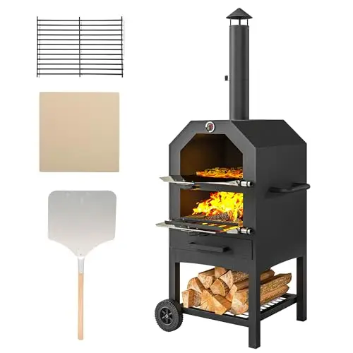 outsunny pizzaofen holzofen