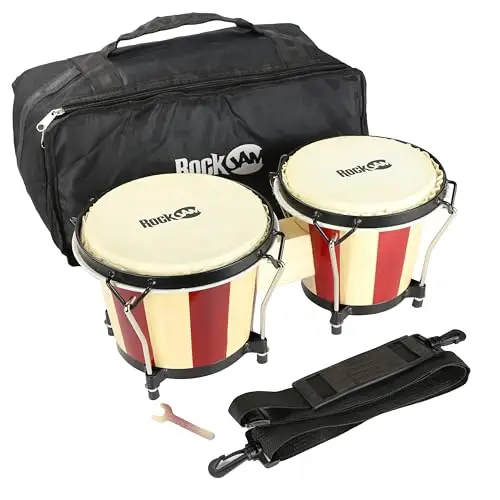 rockjam bongos 7 und 8 zoll naturfell