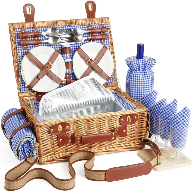 dhaee picknickkorb set für 4 personen