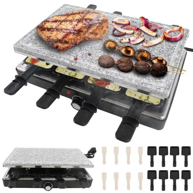 peilu raclette grill 1400w steinplatte