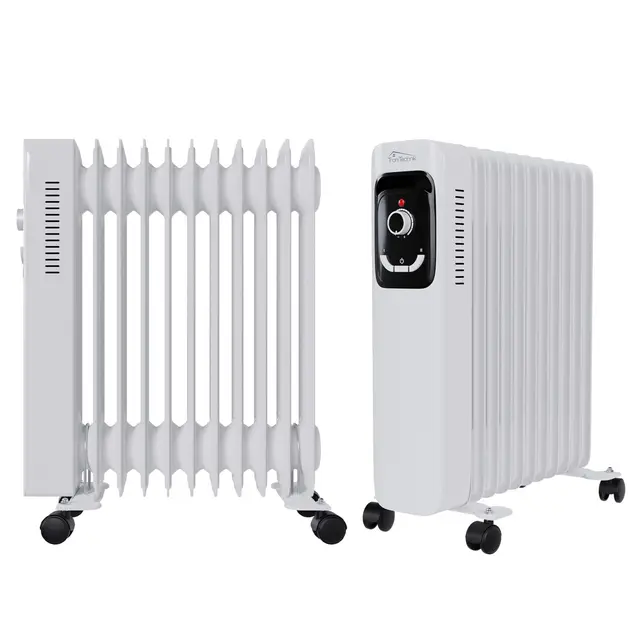 Tronitechnik® Ölradiator TT-OR 211 Elektroheizung Weiß Öl-Heizung Radiator 3 Heizstufen 11 Rippen Elektrischer Heizkörper Energiesparend Thermostat Überhitzungsschutz Heizgerät