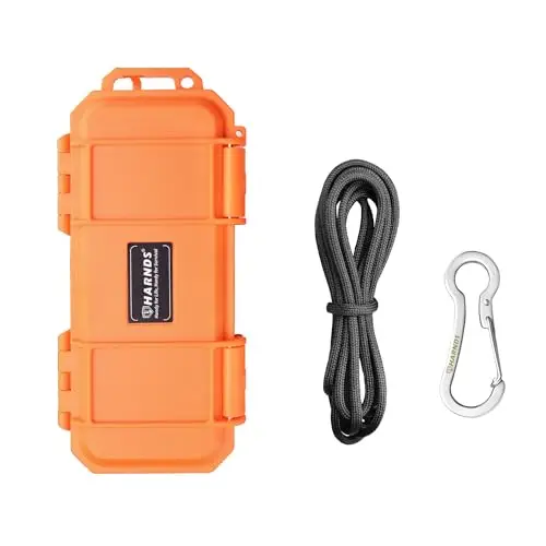 Harnds wasserdichte Aufbewahrungsbox mit Schwamm Stoßfest und Druckfest Dichtungsstruktur Wild Survival Storage Box für Camping, Bootfahren und Wassersport (Orange.17,6x8x4 cm)