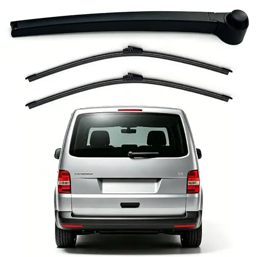 Auto Heckscheibenwischer Set für VW T5 Caddy (2004–2015) – Kompletter Heckscheibenwischerarm mit 2 Wischerblättern,Hochwertiger Scheibenwischer Wischerarm Set Ersatz