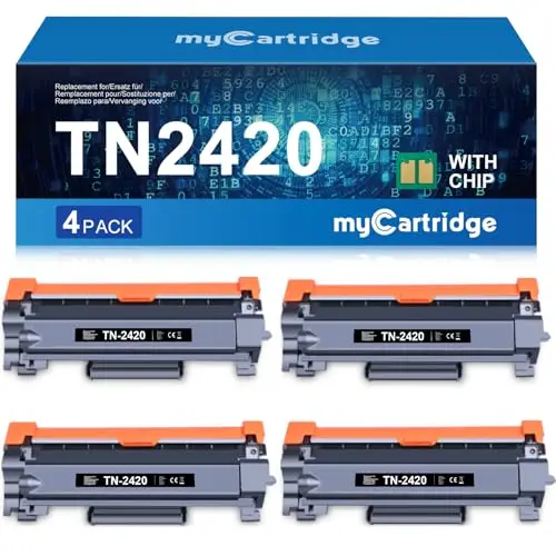 MYCARTRIDGE TN2420 Toner Kompatibel für Brother TN-2420 TN-2410 für Brother MFC-L2710dw MFC-L2710dn MFC-L2750dw HL-L2375dw DCP-L2530DW HL-L2370dn HL-L2350dw DCP-L2510d(4 Schwarz)