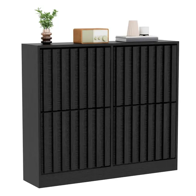 uev schuhschrank 4 klappen holz schmal