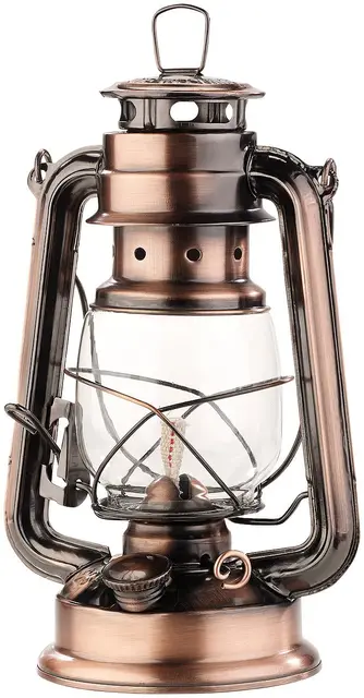 Lunartec Stalllaterne: Nostalgische Petroleum-Sturmlaterne mit Glaskolben, Bronze, 24 cm (Stalllaterne Petroleum, Laterne, Öl)