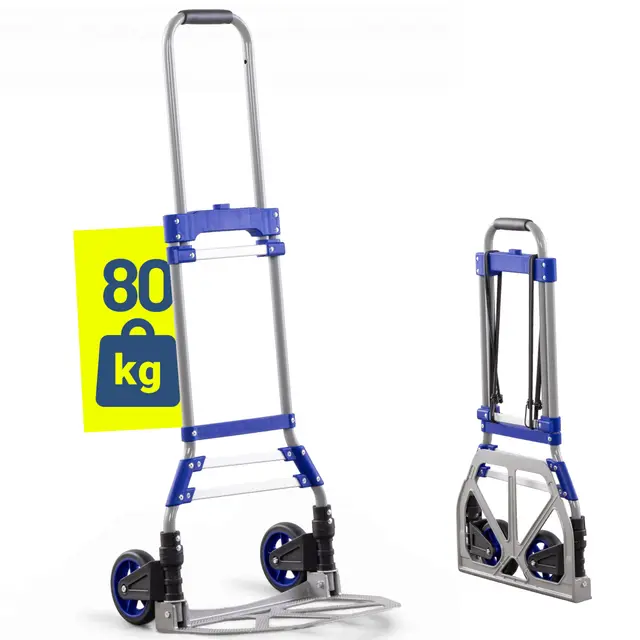 Pallit Sackkarre klappbar Aluminium – Transportkarre mit Teleskopgriff 110 cm, 80 kg Tragkraft, Anti-Rutsch-Pads & Soft-Laufräder, DIABLO-AIR Handwagen