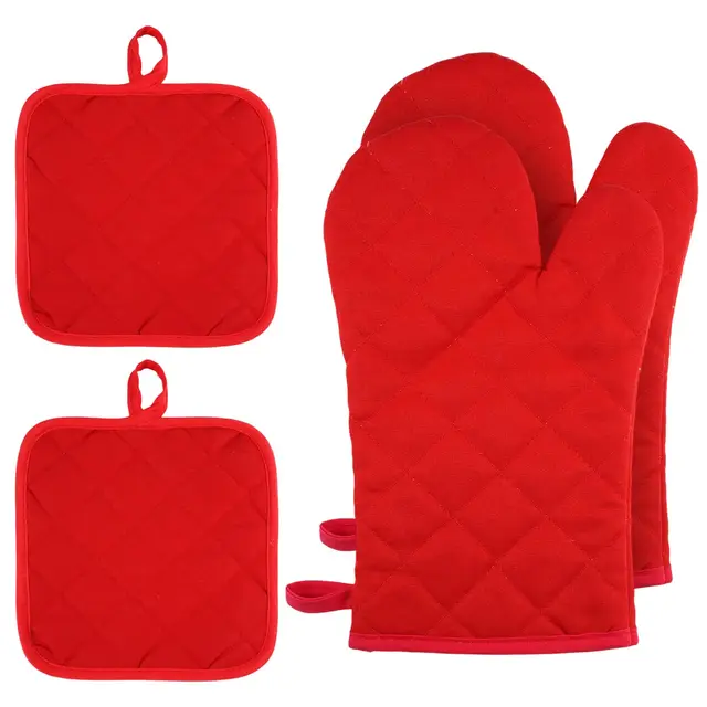 kinetickraft ofenhandschuhe 4 stück rot
