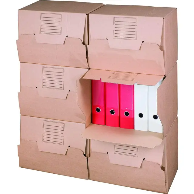 karton-billiger Archivbox für Ordner mit Frontklappe für bis zu 5 Ordner 10 Stück