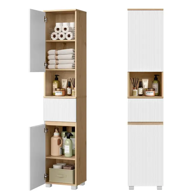 eugad badschrank hoch schmal 2 türen 1