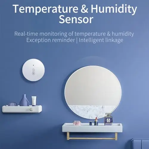 Haozee Zigbee Temperatur- und Feuchtigkeitssensor, ZigBee Hub erforderlich, für Fernüberwachung und Heimautomatisierung, Kompatibel mit Home Assistant Zigbee2mqtt