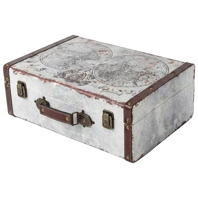 hmf vintage deko koffer holz weltkarte