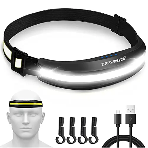darkbeam led stirnlampe cob rotlicht usb