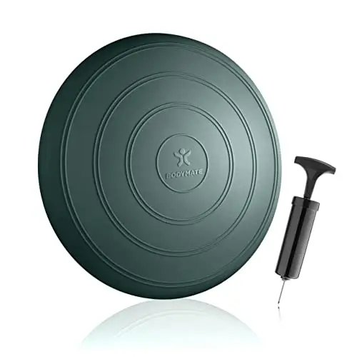 BODYMATE Ballsitzkissen COMFORT inkl. Pumpe 33cm Durchmesser - Balance-Kissen, Sitzballkissen, Luftkissen, Balance Pad - Core-, Fitness-, Reha-, Koordinations- und Rückentraining