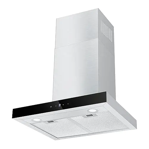 TopStrong Dunstabzugshaube 60cm, abzugshaube Umluft/Abluft, Dunstabzug mit 700 m³/h Luftstrom,Dunstabzug 60cm Edelstahl, 9 Stufen Soft Touch Steuerund, 2W LED-Licht
