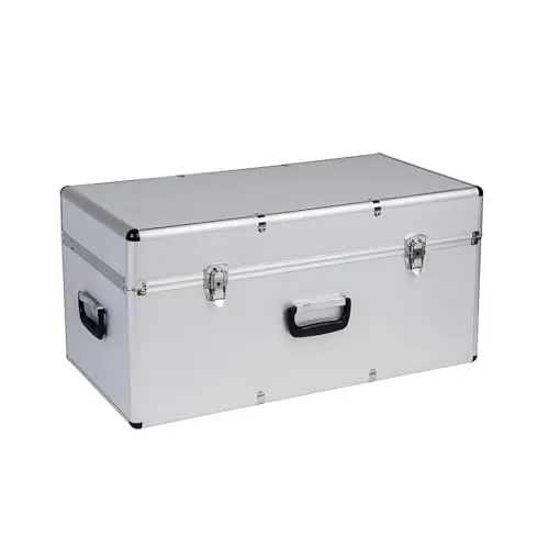 Kreher® Transportkoffer 100L - Robuster Werkzeugkoffer mit Aluminiumrahmen & ABS-Korpus, abschließbar, Metallverschlüsse, Neopren-Innenraum - Große Aufbewahrungsbox für Werkzeug, Kamera & Elektronik
