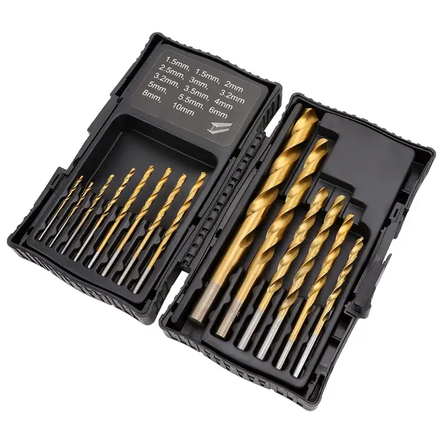 Amazon Basics Bohrer-Set aus Hochgeschwindigkeitsstahl für Metall, Holz und Kunststoff, 1,5-10 mm