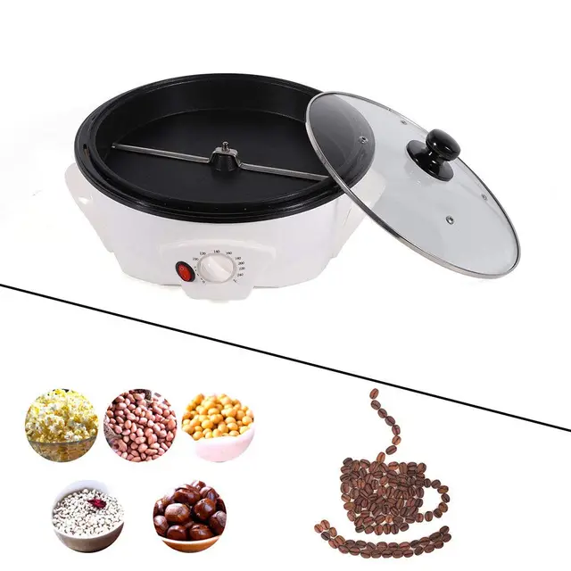Kaffeeröster Kaffeebohnen Bratmaschine 1200W, Haushalt Edelstahl elektrischer Rotations-Kaffeeröster Hausmacher Backmaschine 1500G
