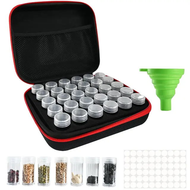 30 Slots Saatgut Aufbewahrungsbox,Robuste Samen Organizer Aufbewahrungsbox mit Reißverschluss Tasche und Label Aufkleber, Für Blumen Gemüse,Gemüsesamen,Kräuter Samen,Garten Samen.