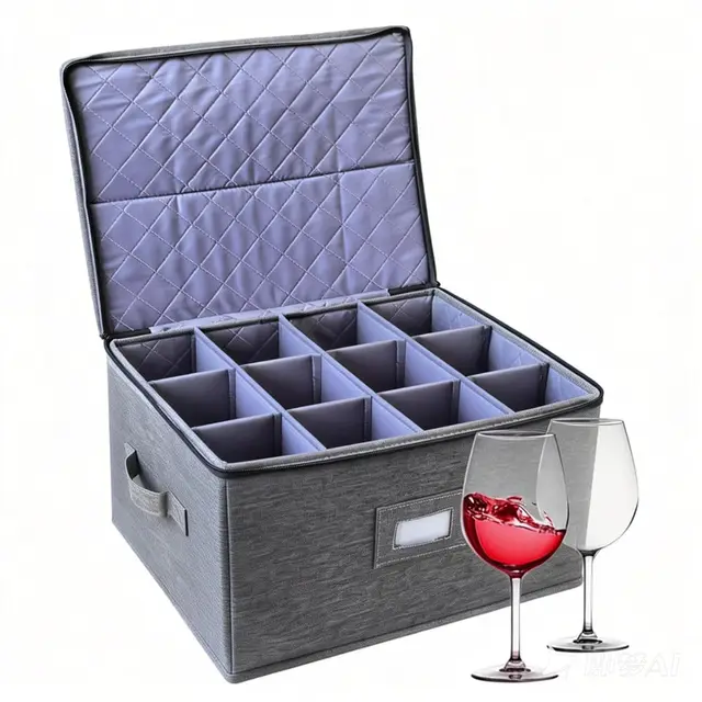 Umzugskarton Gläser Aufbewahrung Box für Besteck&Sektglas Pappe | Melivarone Gläserkarton: Stapelbare Aufbewahrungsbox für 12 Gläser. Sicherer Transport & Umzugskarton für Besteck & Geschirr.