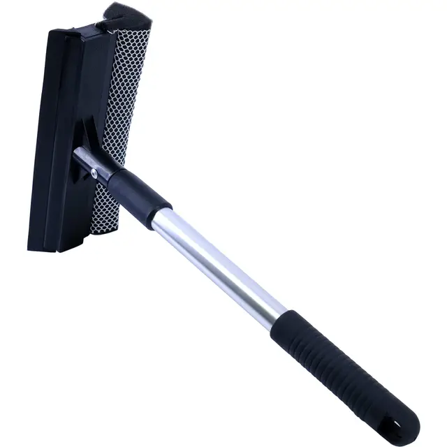 Polyte - Fensterabzieher für Windschutzscheiben und zur Fensterreinigung - ausziehbarer Aluminiumgriff - Schwarz - 36 bis 50 cm