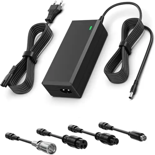54,6V 2A Ladegerät für 48V Lithium-Akku, 5-in-1 Universelles E-Scooter E-Bike Ladekabel kompatibel mit Hitway H5, Kukirin M4 Pro, Vsett 8, Joyor Y8-S, NCM Moscow