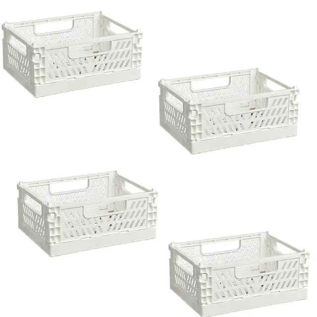 EURXLQ Klappbox Weiß 25×16×10 cm, 4er-Set
