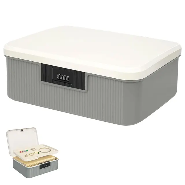 2 Schicht Abschließbare Box 16L Medizinbox Medikamenten Aufbewahrung Aufbewahrungsbox mit Zahlenschloss Geldkassette Klein Abschließbar für Medikamente, Süßigkeiten, Wertsachen