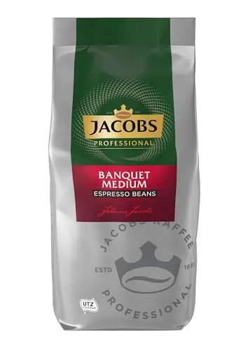 Jacobs Professional Banquet Medium Espresso Kaffeebohnen, Intensität 3/5, Kaffee ganze Bohnen, 1 kg