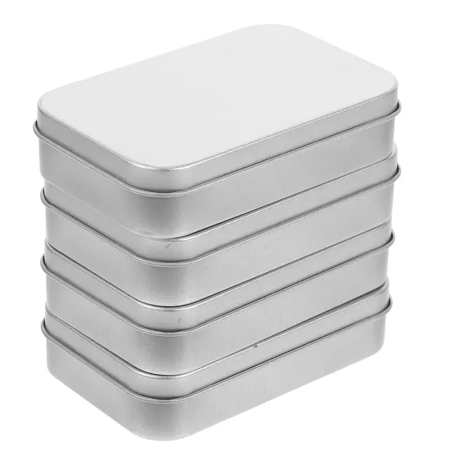 VALICLUD 4stücke Klappbare Blechdose aus Weißblech Kleine Metallaufbewahrungsbox Mini-klappbox mit Deckel für Schmuck Näharbeiten Angelausrüstung Süßigkeiten und Tee Robust und Langlebig Fü