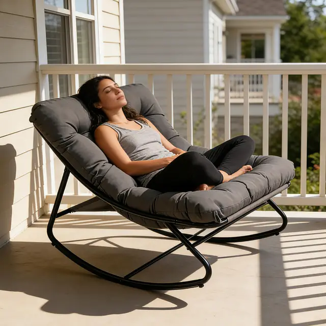 haven glide xxl schaukelstuhl mit hocker
