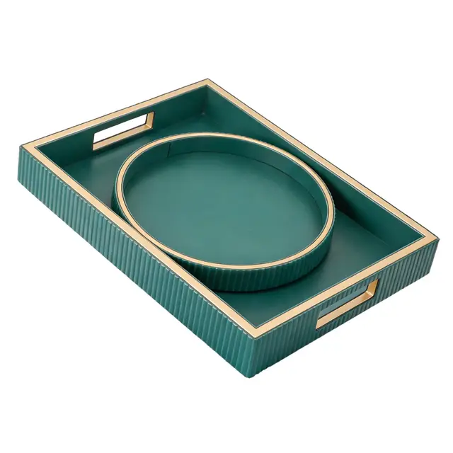 sanzie ledertablett valet organizer grün