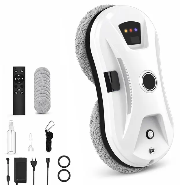 Osmo RoboClean Fensterputzroboter, Automatischer Fensterreiniger mit Starker Saugkraft & Wassersprühen, Intelligente Navigation & Kantenerkennung, Fernsteuerung, 3 Reinigungsmodi (Nass/Trocken)