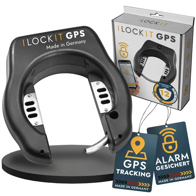 GPS Rahmenschloss Fahrrad I GPS Fahrradschloss mit GPS Live Tracking | Smartphone App | Smarte 110dB Alarmanlage | Speichenausweichung