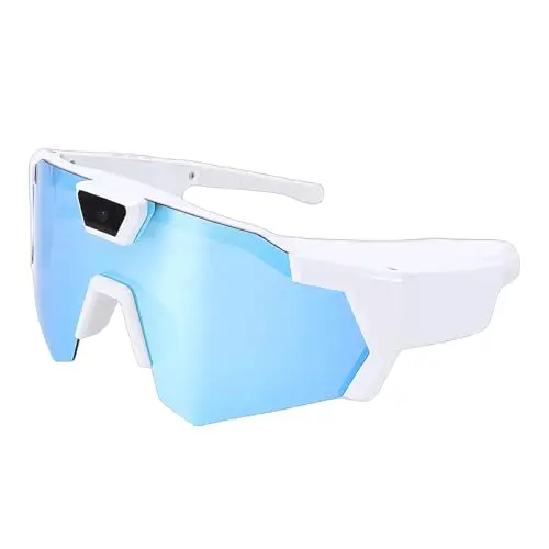 Cryfokt Intelligente Sonnenbrille mit Kamera, 1080P HD-Videoaufzeichnungsbrille, 12 MP Foto-polarisierte Gläser, WiFi-App-Übertragung, Bildstabilisierung für Radfahren, Outdoor-Sportarten