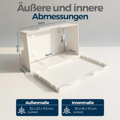 kos design kabelbox abs 32cm weiss