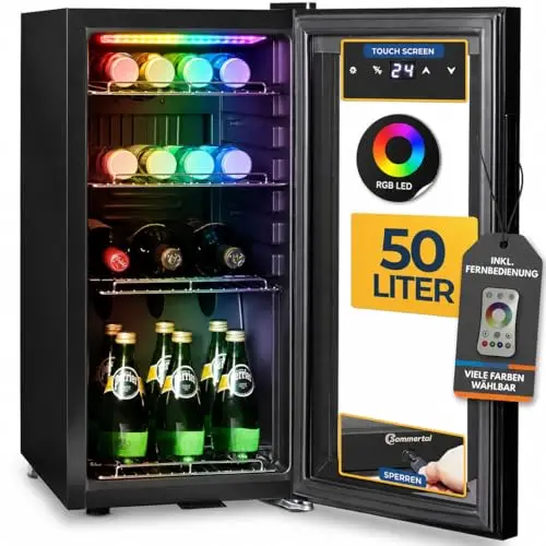 Sommertal Kühlschrank mit Glastür GK50 50L