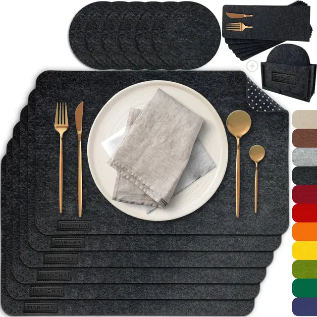 mahawa 6er set premium platzset filz