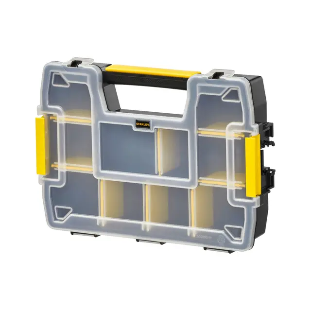 STANLEY FatMax Werkzeug-Organizer Sortmaster/Aufbewahrungsbox (29,5x6,5x21,5 cm, stapelbar mit Verriegelung, entnehmbare Einsätze, Aufbewahrung von Werkzeugen/Kleinteilen) STST1-70720