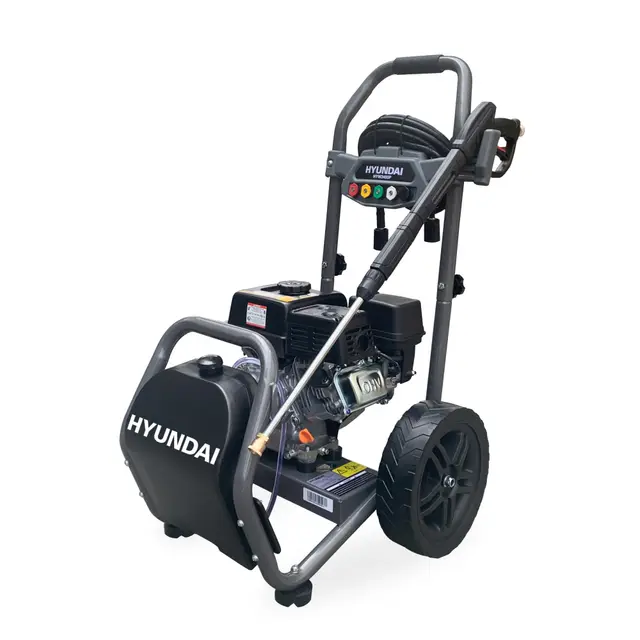 HYUNDAI Benzin-Hochdruckreiniger HYW3400P | max. 234 bar - 540 l/h (9 m³/min) | 3.7 kW / 5.0 PS Benzinmotor | verstärkter 10m Schlauch, 5 Düsenaufsätze | 5 L Reinigungsmitteltank