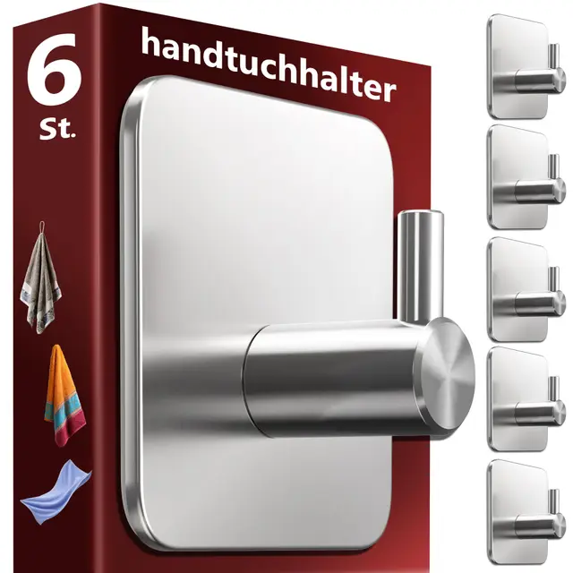menz klebehaken 6er set edelstahl ohne