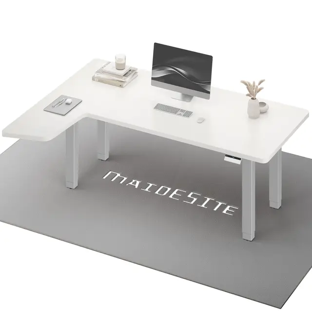 MAIDeSITe Höhenverstellbarer L-Schreibtisch 180x120cm mit Dual Motor